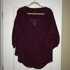 Maroon top with polka dot